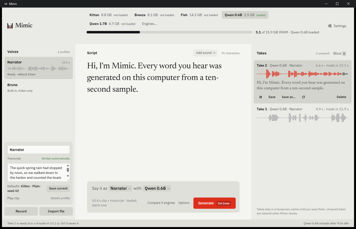 Mimic in the light theme